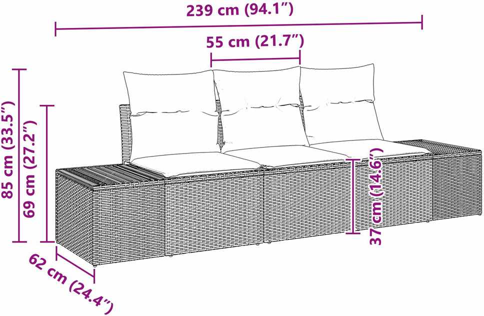 Sofos komplektas 3 vnt. Smėlio poliratanas