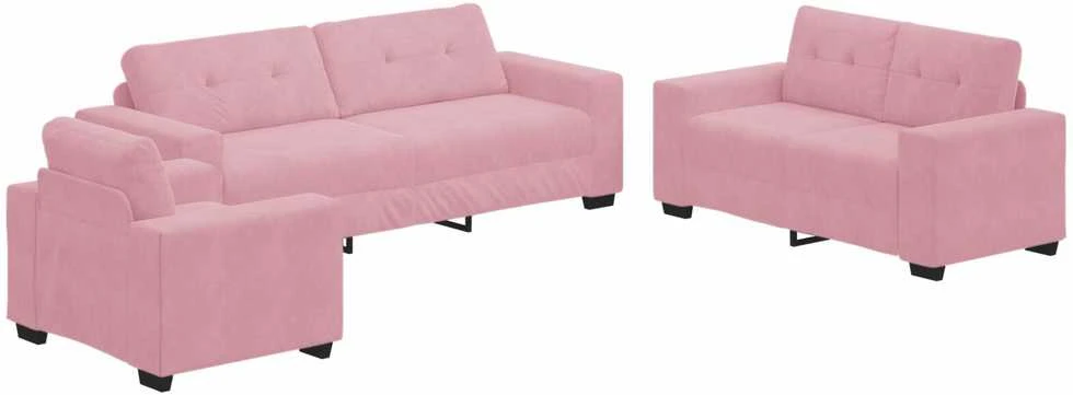 Sofa Sofos komplektas 3 vnt. Rožinė Aksomas