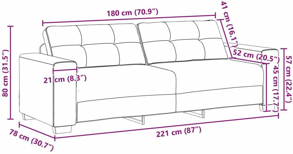 Sofa Sofos komplektas 3 vnt. Rožinė Aksomas