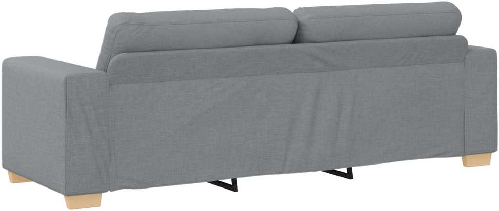 Sofa 3 pcs Šviesiai pilka 221 x 80 x 80 cm Lino mišinio audinys