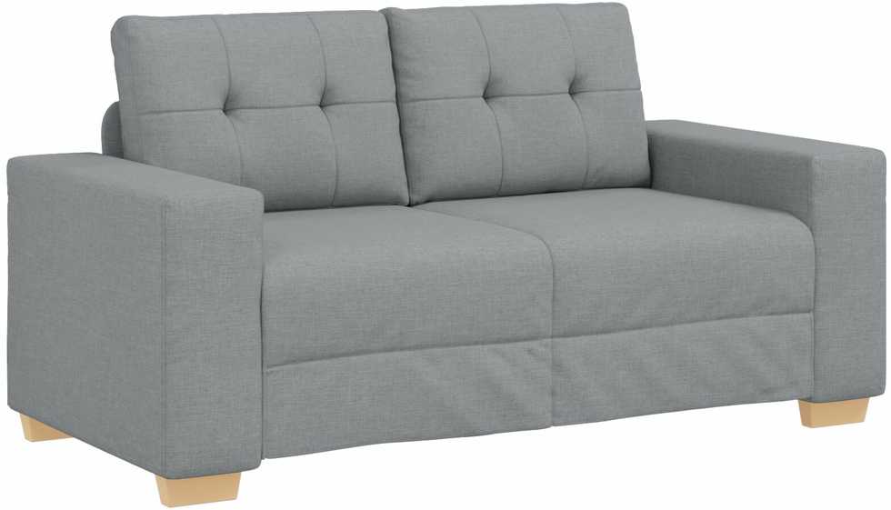 Sofa 3 pcs Šviesiai pilka 221 x 80 x 80 cm Lino mišinio audinys
