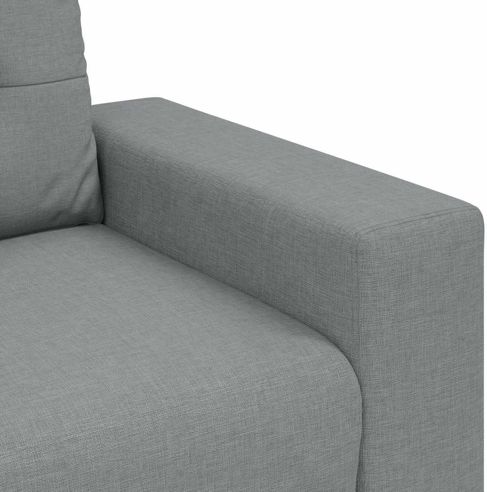 Sofa 3 pcs Šviesiai pilka 221 x 80 x 80 cm Lino mišinio audinys