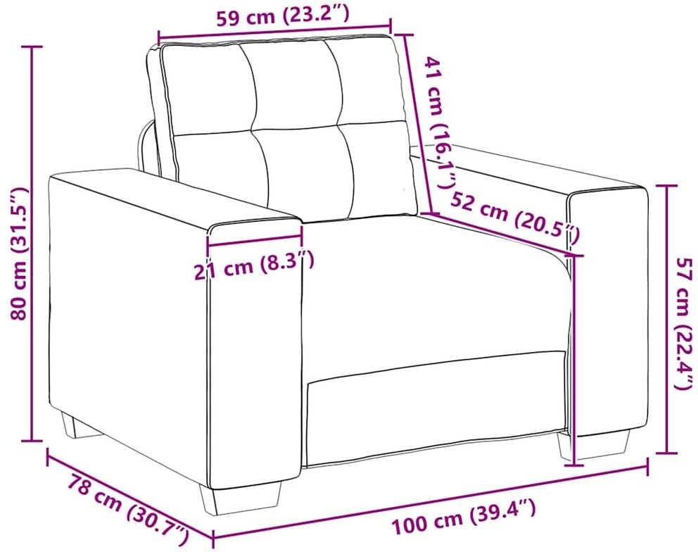 Sofa 3 pcs Šviesiai pilka 221 x 80 x 80 cm Lino mišinio audinys