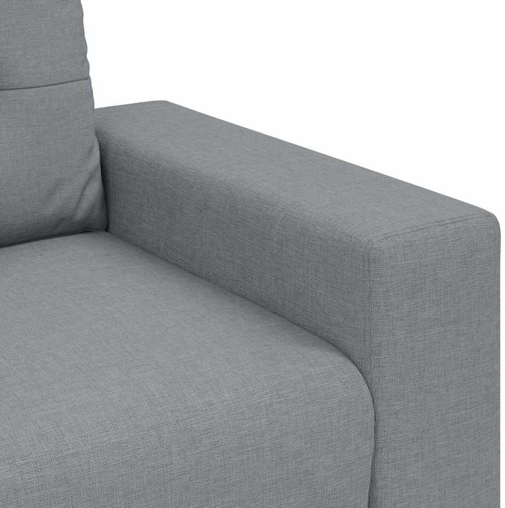 Sofa 3 pcs Šviesiai pilka 221 x 80 x 80 cm Lino mišinio audinys