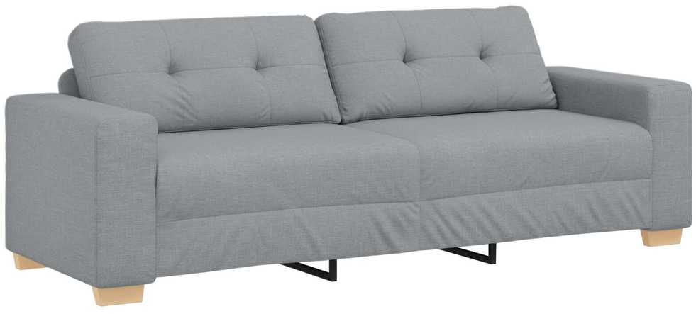 Sofa 3 pcs Šviesiai pilka 221 x 80 x 80 cm Lino mišinio audinys