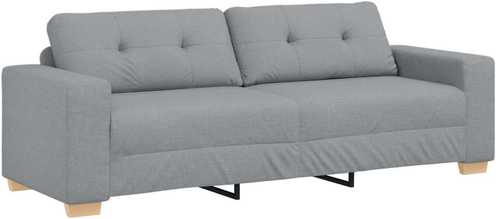 Sofa 3 pcs Šviesiai pilka 221 x 80 x 80 cm Lino mišinio audinys