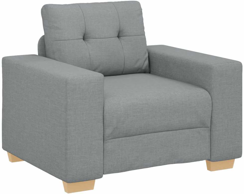 Sofa 3 pcs Šviesiai pilka 221 x 80 x 80 cm Lino mišinio audinys