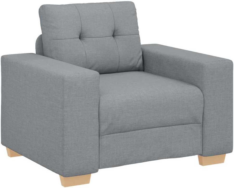 Sofa 3 pcs Šviesiai pilka 221 x 80 x 80 cm Lino mišinio audinys