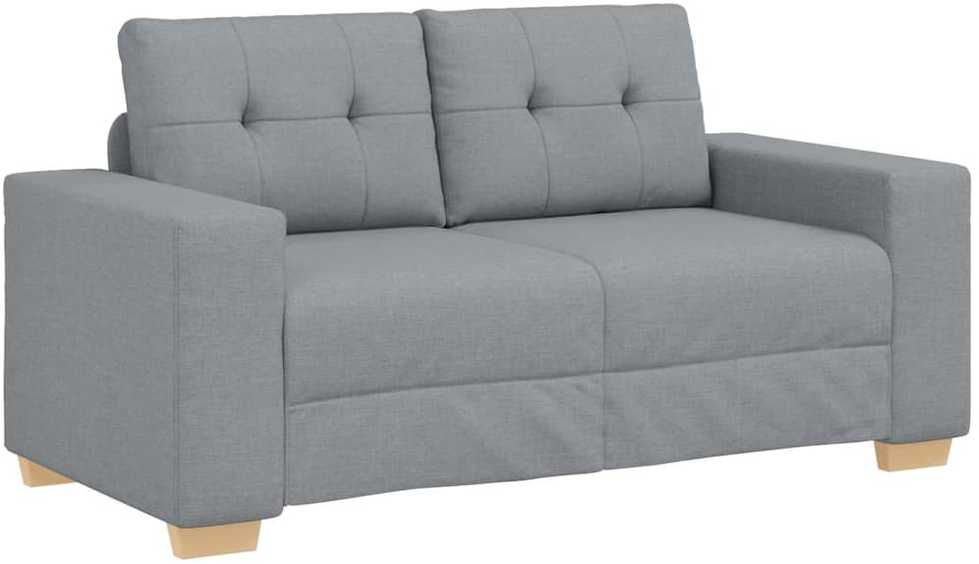 Sofa 3 pcs Šviesiai pilka 221 x 80 x 80 cm Lino mišinio audinys