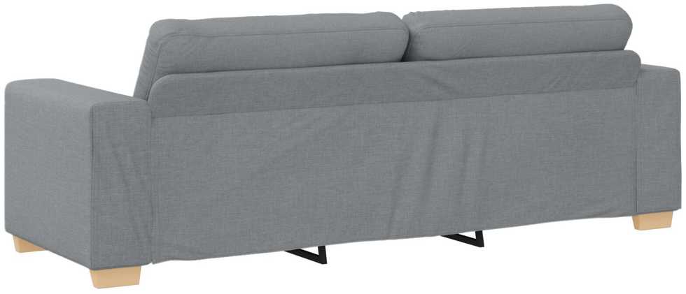 Sofa 3 pcs Šviesiai pilka 221 x 80 x 80 cm Lino mišinio audinys