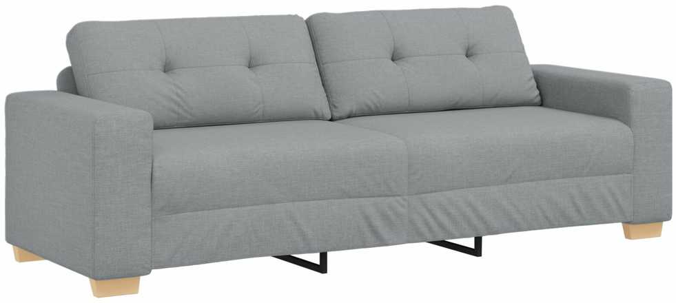 Sofa 3 pcs Šviesiai pilka 221 x 80 x 80 cm Lino mišinio audinys