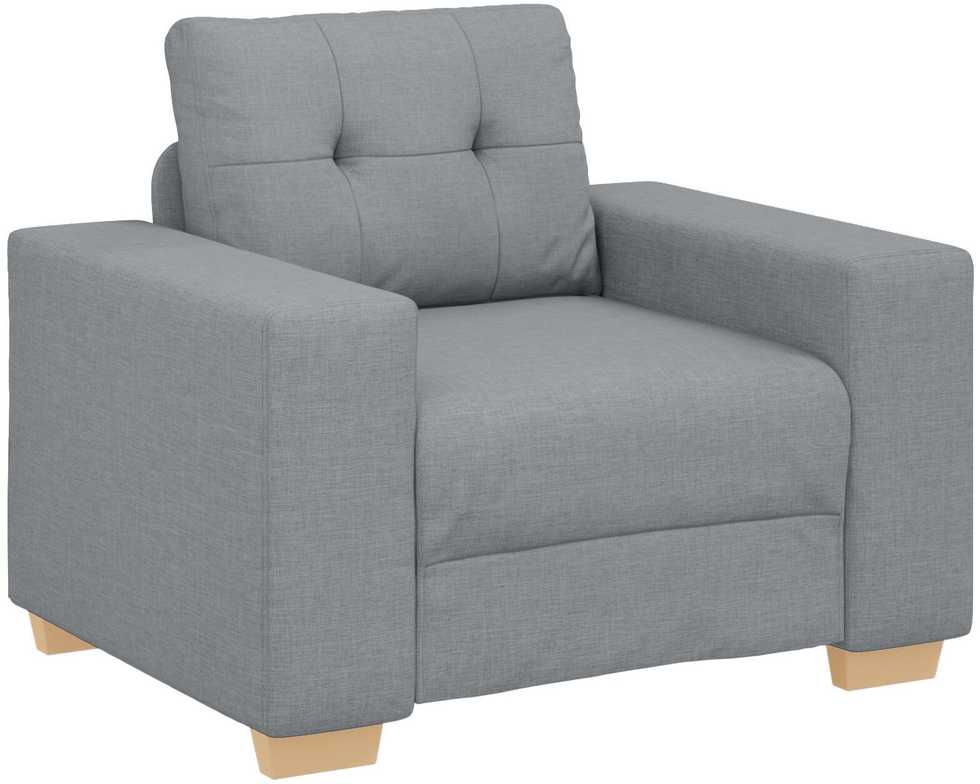 Sofa 3 pcs Šviesiai pilka 221 x 80 x 80 cm Lino mišinio audinys