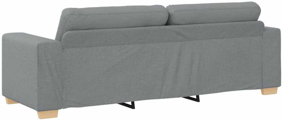 Sofa 3 pcs Šviesiai pilka 221 x 80 x 80 cm Lino mišinio audinys