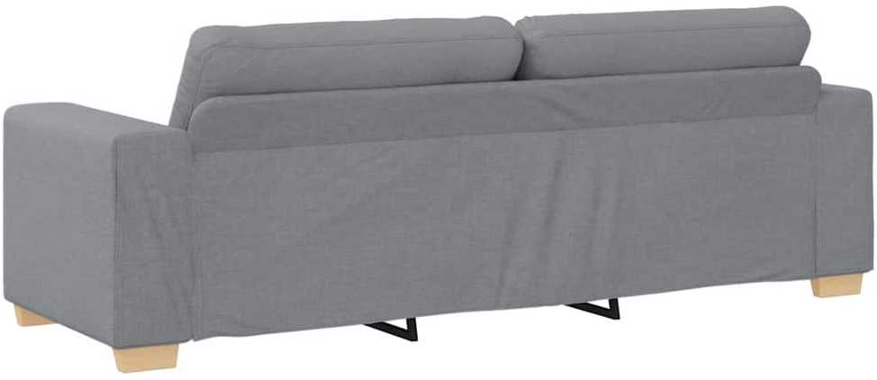 Sofa 3 pcs Šviesiai pilka 221 x 80 x 80 cm Lino mišinio audinys