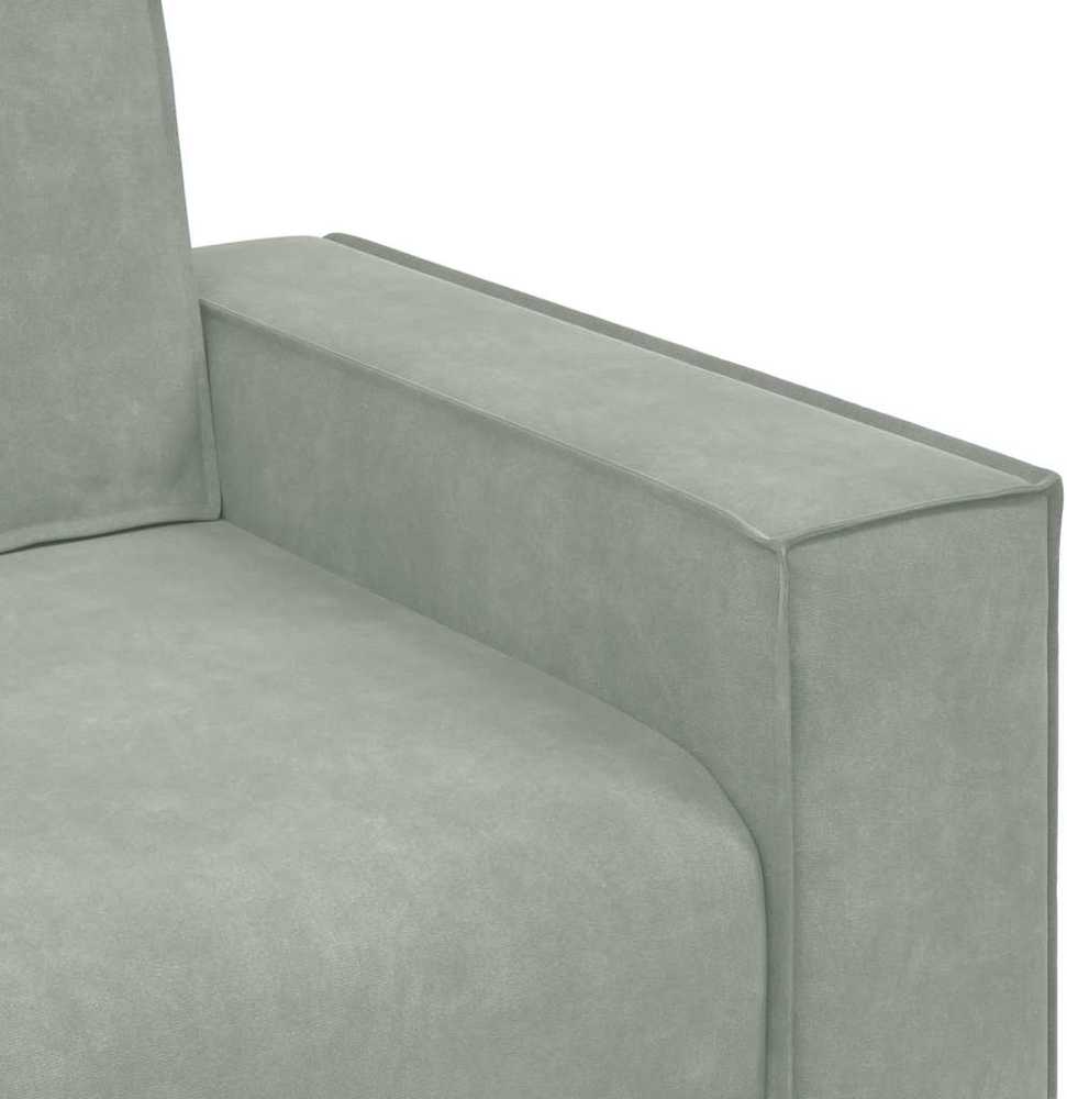 Sofa 3 vnt. Šviesiai pilka Lino mišinio audinys