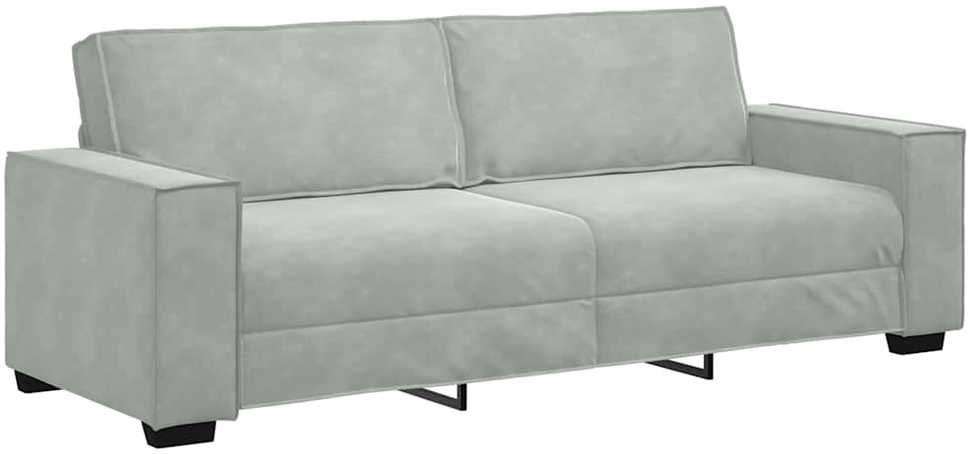 Sofa 3 vnt. Šviesiai pilka Lino mišinio audinys