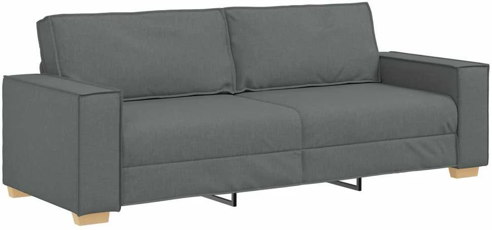 Sofa 3 vnt. Tamsiai pilka Lino mišinio audinys