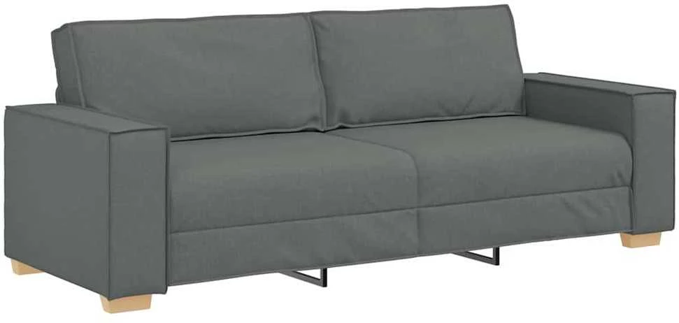 Sofa 3 vnt. Tamsiai pilka Lino mišinio audinys