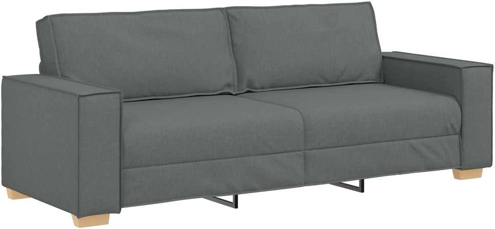 Sofa 3 vnt. Tamsiai pilka Lino mišinio audinys