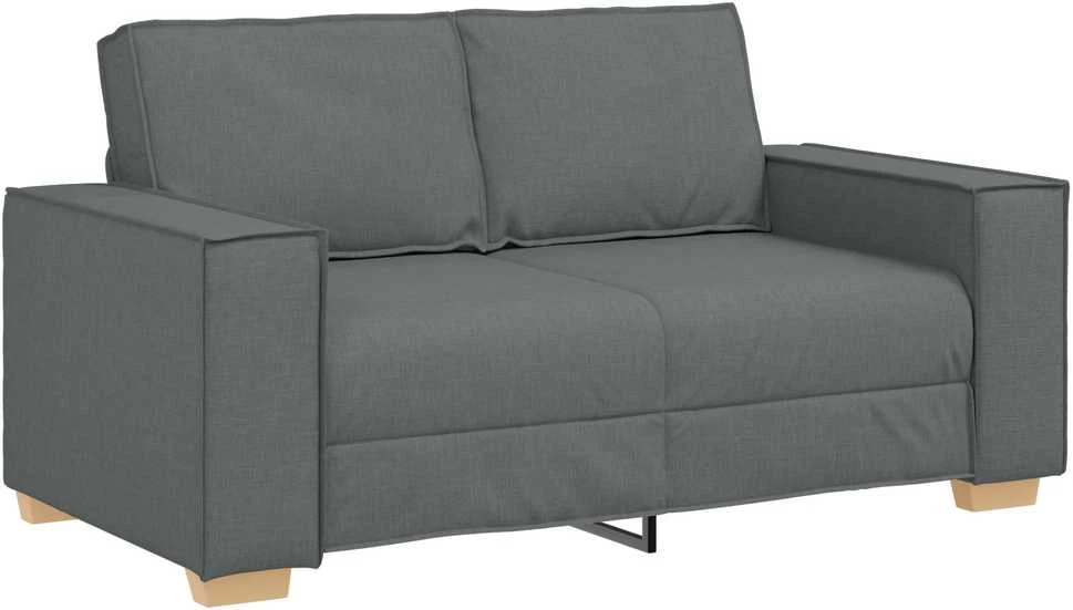 Sofa 3 vnt. Tamsiai pilka Lino mišinio audinys