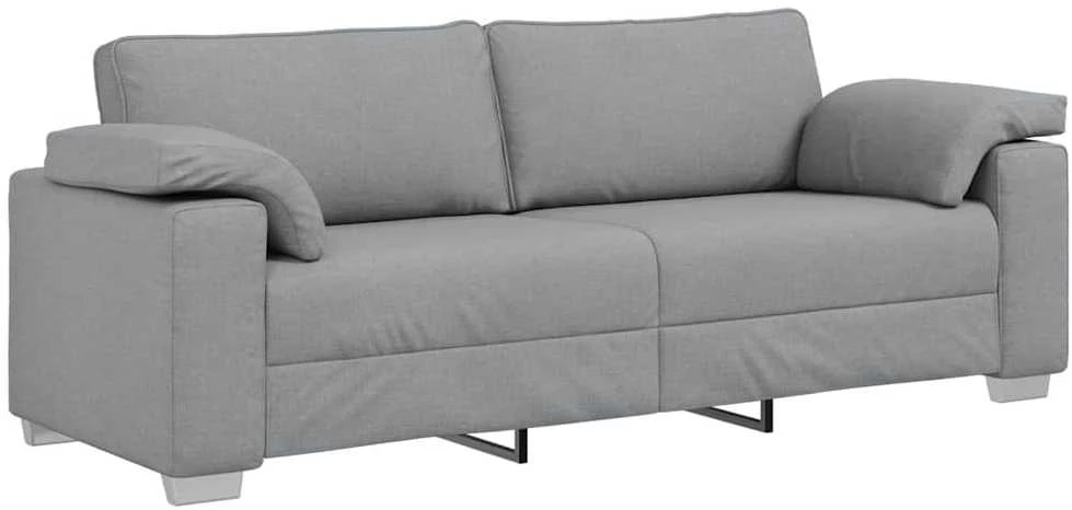 Sofa 3 vnt. Šviesiai pilka Lino mišinio audinys