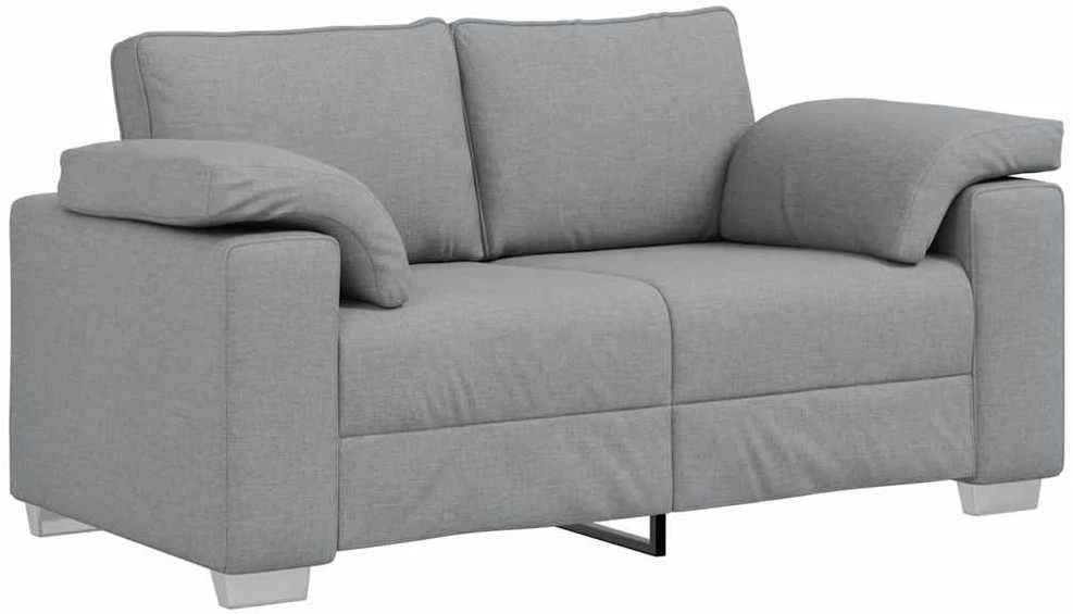 Sofa 3 vnt. Šviesiai pilka Lino mišinio audinys