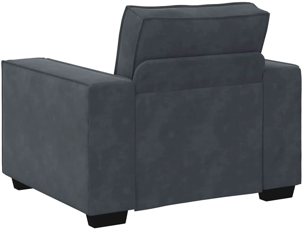 Sofa 3 dalių sofos komplektas su pagalvėlėmis, tamsiai pilkas, aksomas