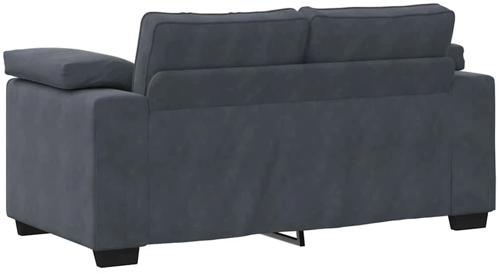 Sofa 3 dalių sofos komplektas su pagalvėlėmis, tamsiai pilkas, aksomas