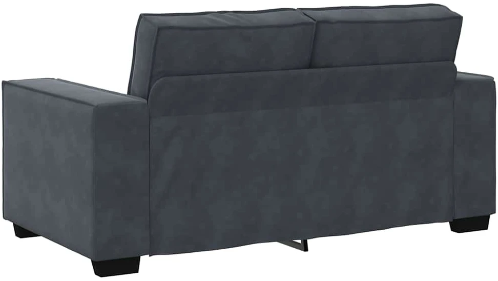 Sofa 3 dalių sofos komplektas su pagalvėlėmis, tamsiai pilkas, aksomas