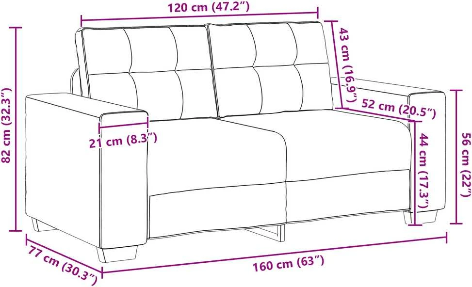 Sofa Sofos komplektas 3 vnt. Mėlyna Aksomas