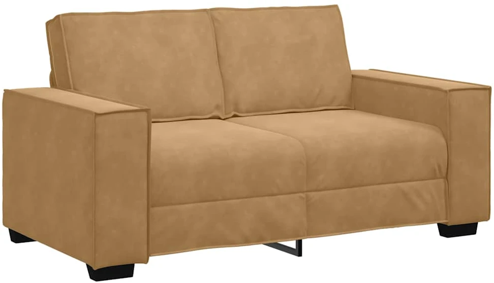 Sofa 3 dalių sofos komplektas su pagalvėlėmis, rudas aksomas