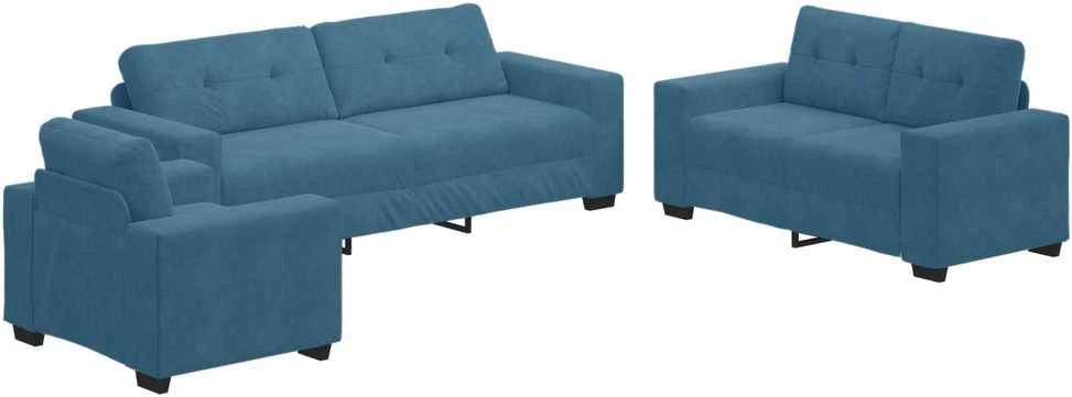 Sofa Sofos komplektas 3 vnt. Mėlyna Aksomas