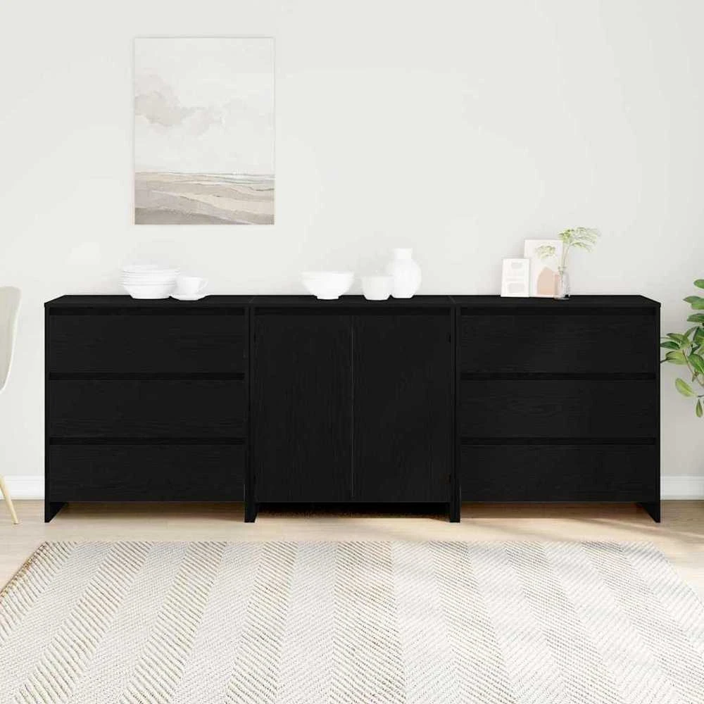 Kabalas 3 vnt. Juoda 70 x 41 x 75 cm Apdirbta mediena
