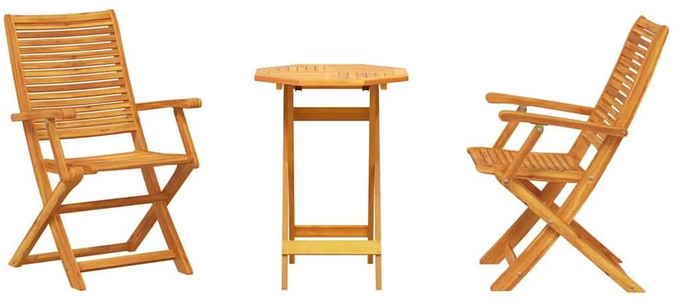 Lauko baldų komplektas Sulankstomas bistro rinkinys 3 vnt. Ruda