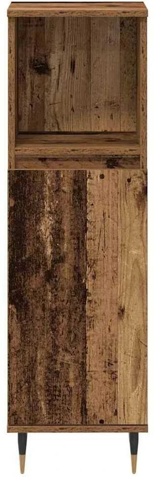 Vonios baldų rinkinys 3 vnt. Senovinis medis 30 x 30 x 180 cm