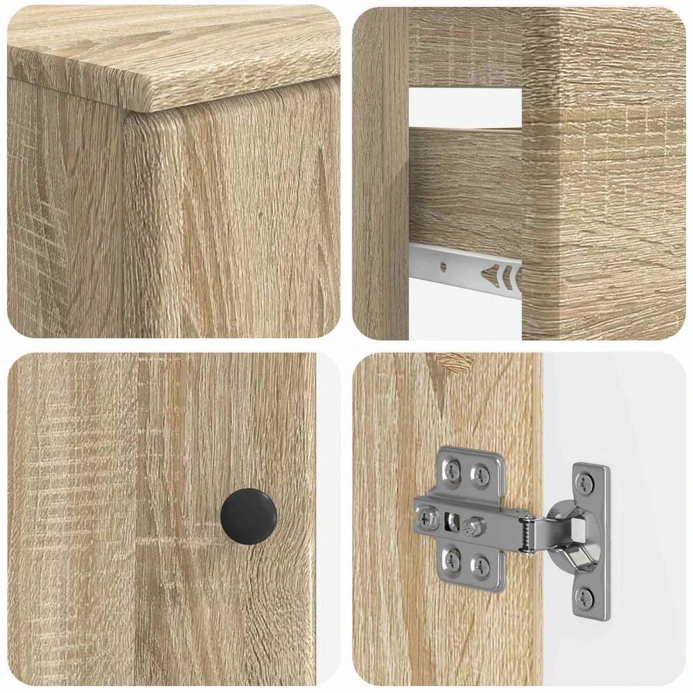 3 dalių vonios spintelių komplektas BREDA Sonoma ąžuolas