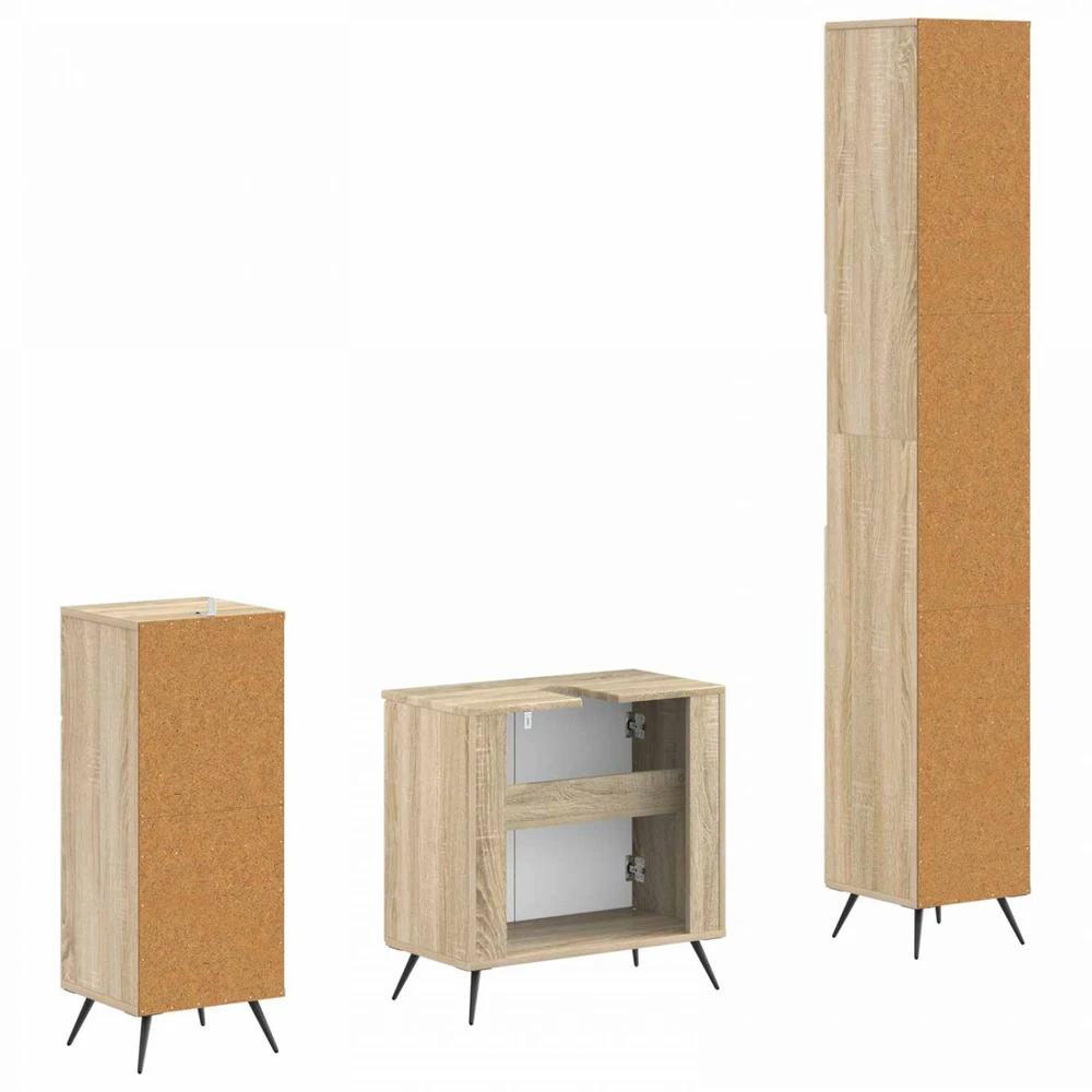 3 dalių vonios spintelių komplektas BREDA Apdirbta mediena