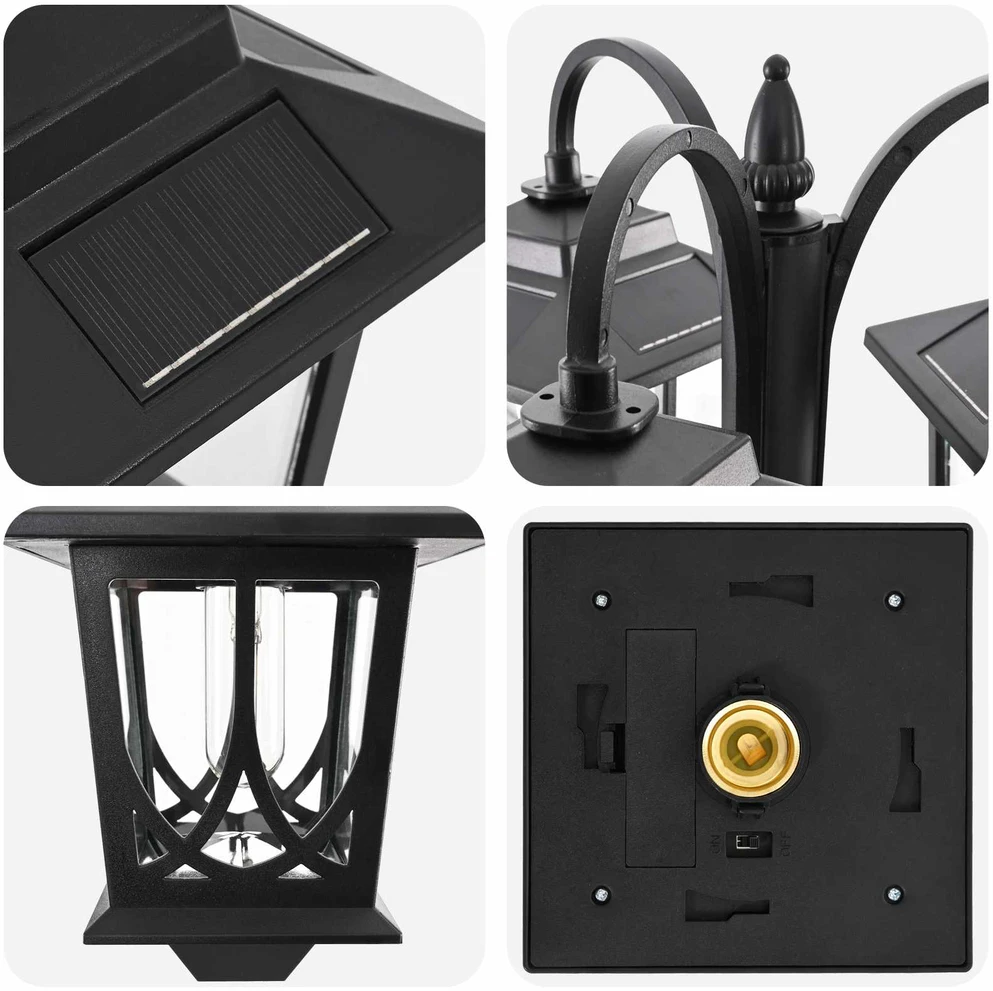 Pakabinamas šviestuvas 3-Head Lamp Post Juoda 16 x 16 x 187 cm Aliuminis ir ABS