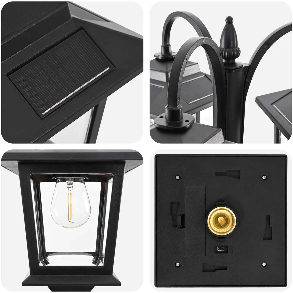 Pakabinamas šviestuvas 3-Head Lamp Post Juoda 16 x 16 x 187 cm Aliuminis ir ABS