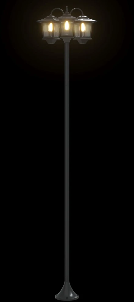 Pakabinamas šviestuvas 3-Head Lamp Post Juoda 16 x 16 x 187 cm Aliuminis ir ABS