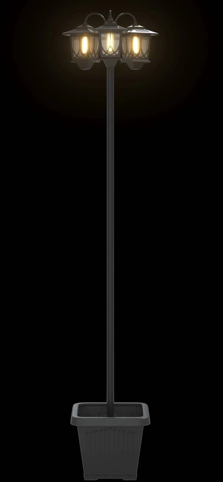 Pakabinamas šviestuvas 3-Head Lamp Post Juoda 32 x 32 x 188 cm Aliuminis ir ABS