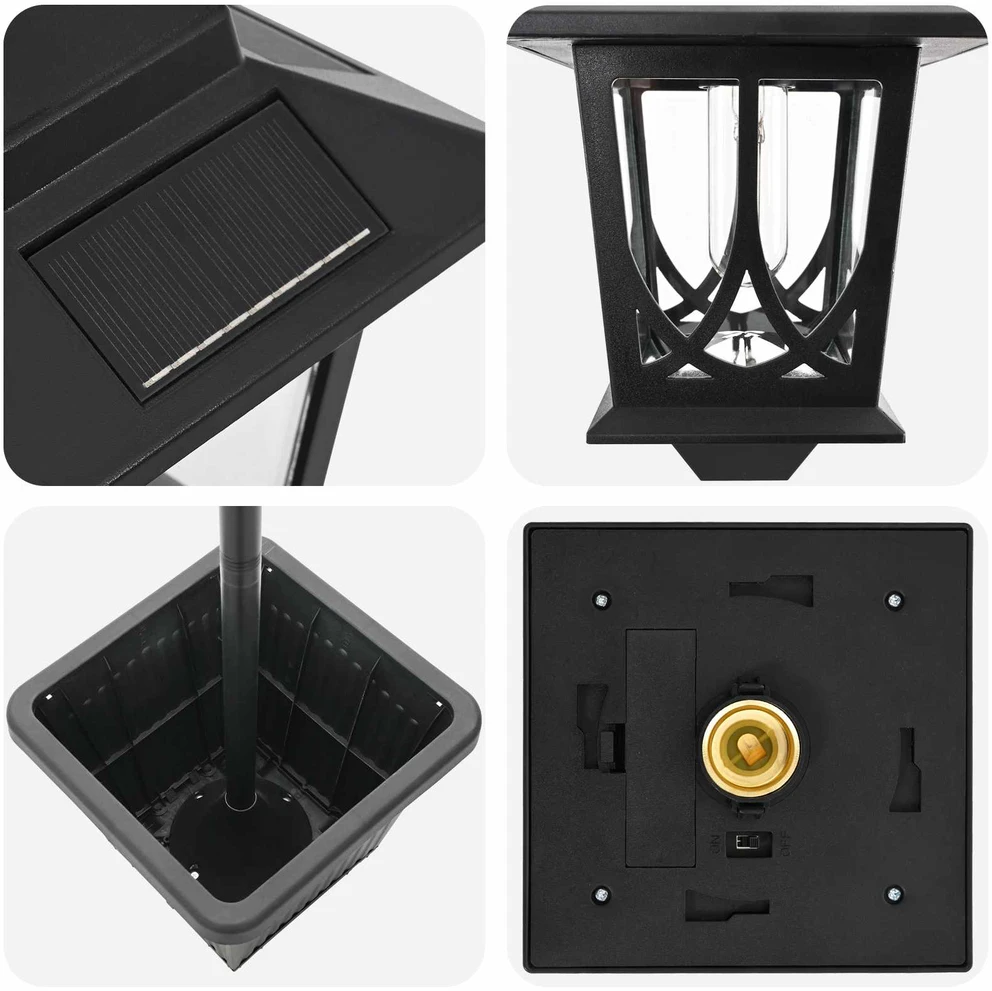 Pakabinamas šviestuvas 3-Head Lamp Post Juoda 32 x 32 x 188 cm Aliuminis ir ABS