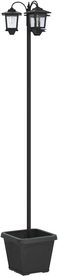Pakabinamas šviestuvas 3-Head Lamp Post With Planter Juoda 32 x 32 x 188 cm