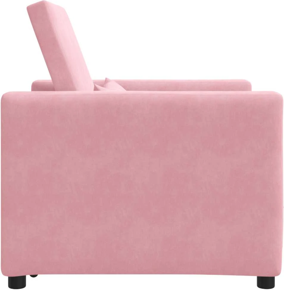 Fotelis Ištraukiamas sofa-lova vienvietis Šviesiai rožinė Aksomas