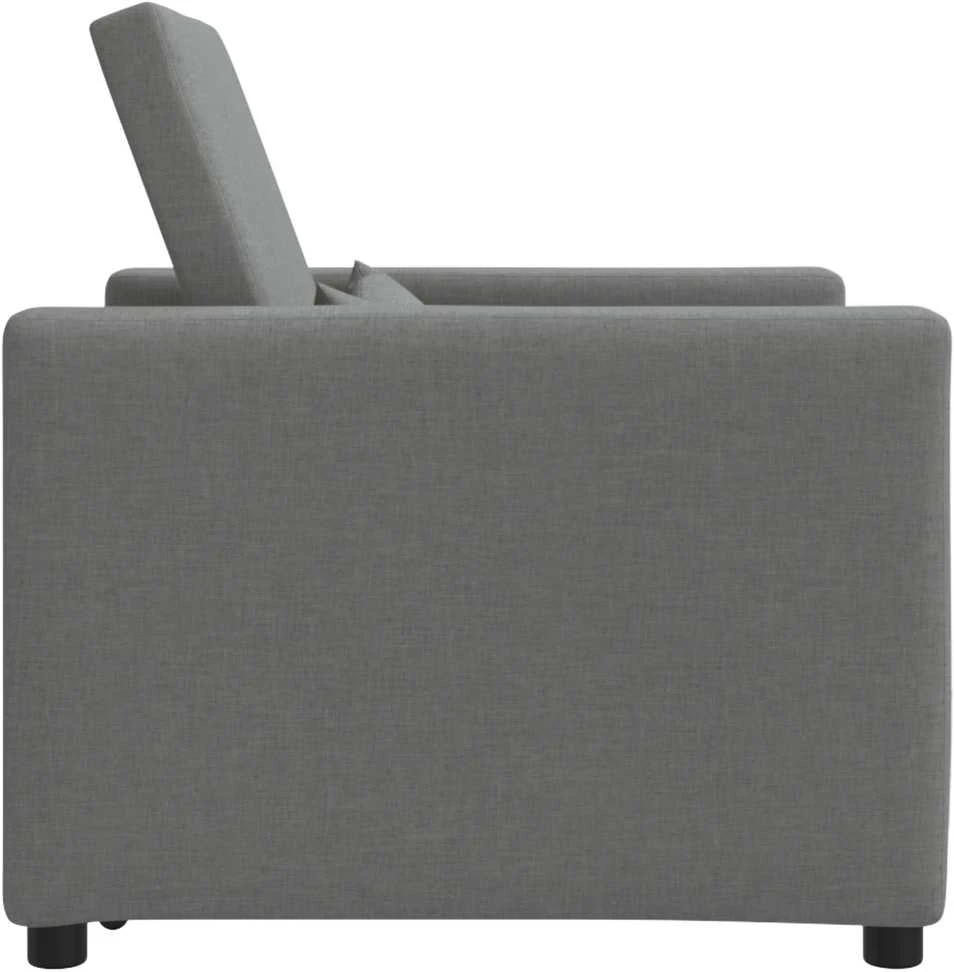 Fotelis Ištraukiamas sofa-lova vienvietis su ratu Tamsiai pilka audinys