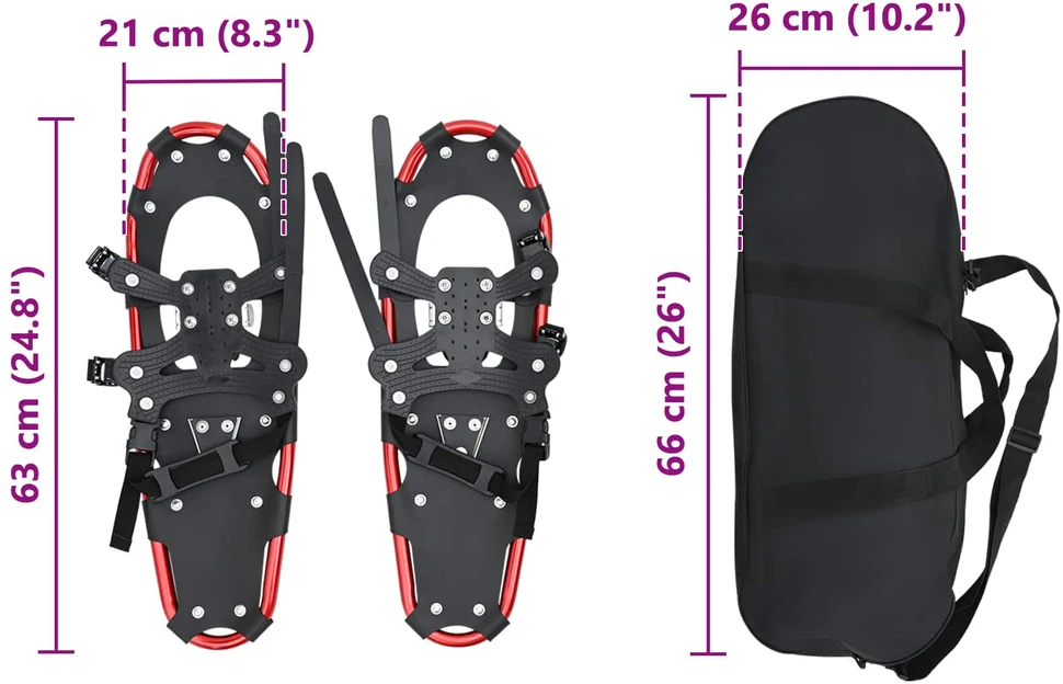 3 in 1 sniego batai Raudona ir Juoda 63 x 21 cm