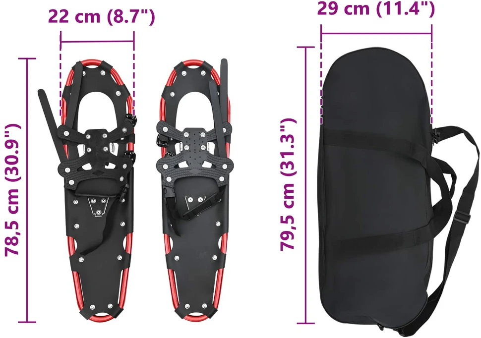 3 in 1 sniego batai Raudona ir Juoda 78,5 x 22 cm