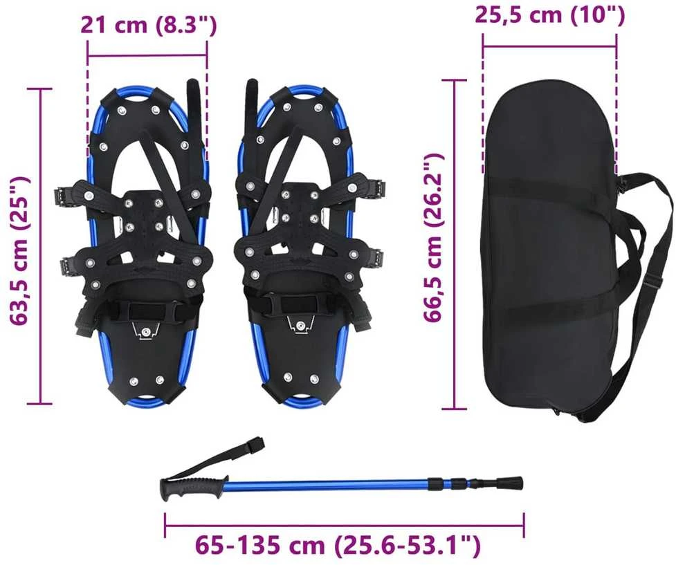 3 in 1 sniego batai su žygio lazdelėmis Mėlyna ir juoda