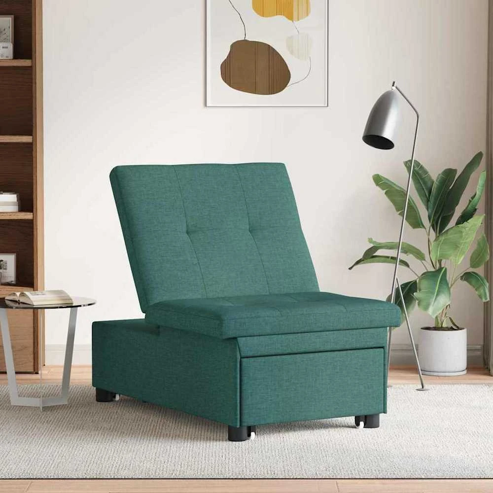 Ištraukiama sofa-lova Tamsiai žalia 194 x 50 x 82 cm audinys