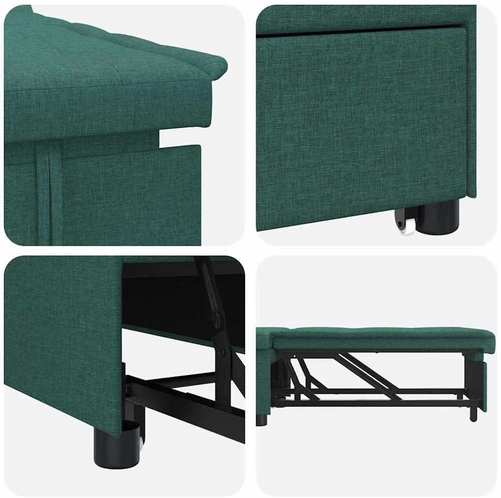 Ištraukiama sofa-lova Tamsiai žalia 194 x 50 x 82 cm audinys